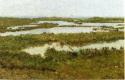 Albert Bierstadt A River Estuary, oil painting on canvas